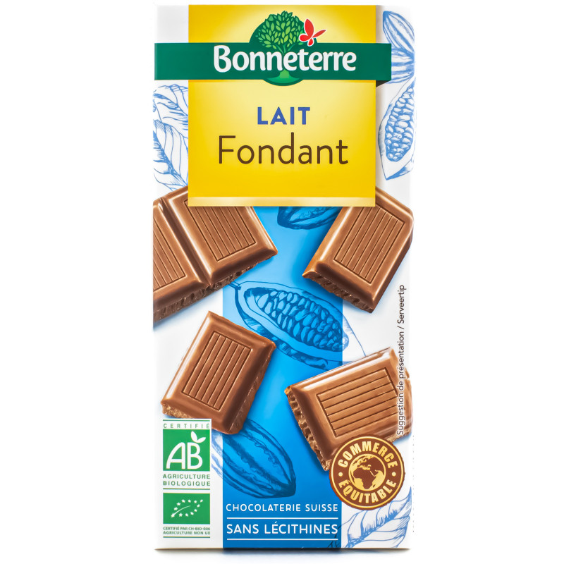 Tablette de Chocolat au Lait Fondant Bio 100g