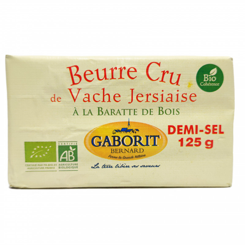 Beurre Cru de Vache Jersiaise 1/2 sel Bio 125g