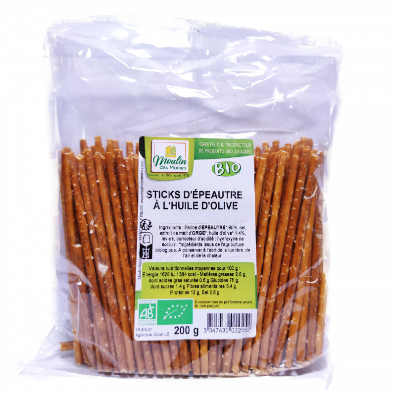 Sticks d'Epeautre À l'Huile d'Olive Bio 200g