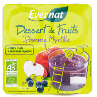 Dessert de Fruits Pommes Myrtille Bio 4x100g