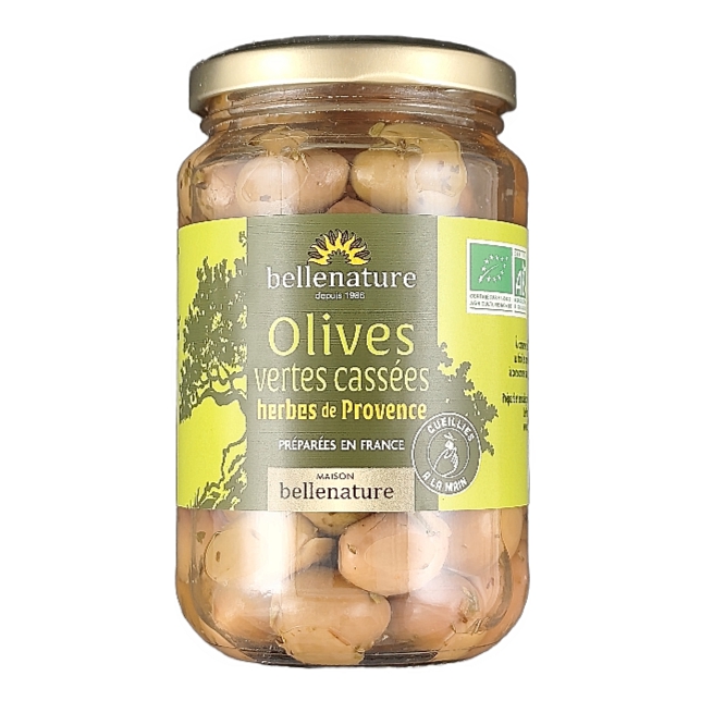 Olives Vertes Cassées Bio 370g