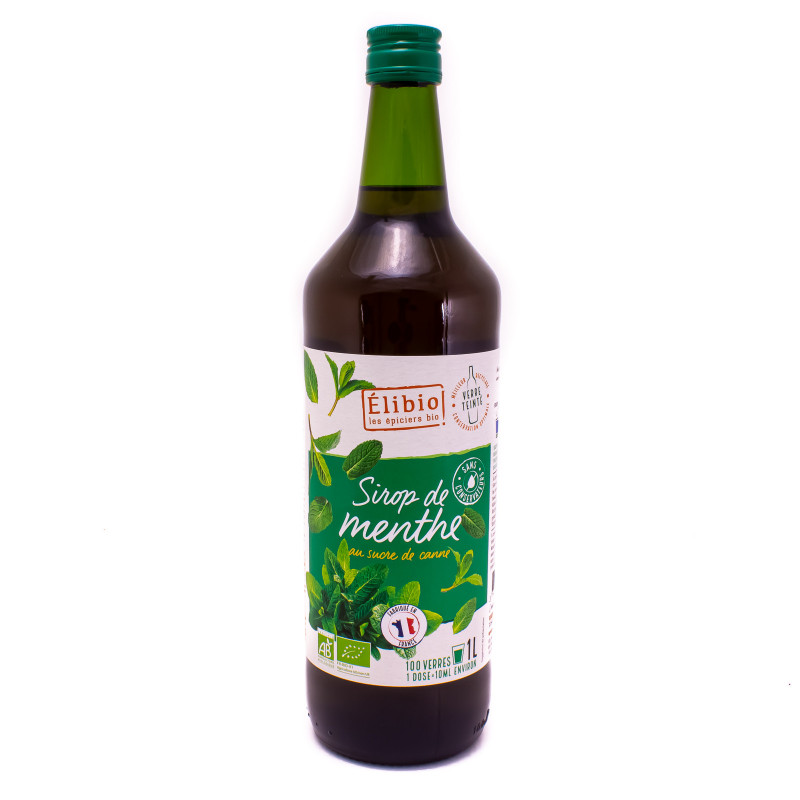 Sirop de Menthe au Sucre de Canne Bio 1L