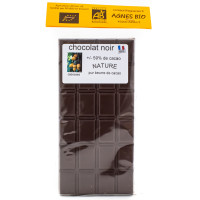Chocolat noir +/-59% Cacao Bio 100g