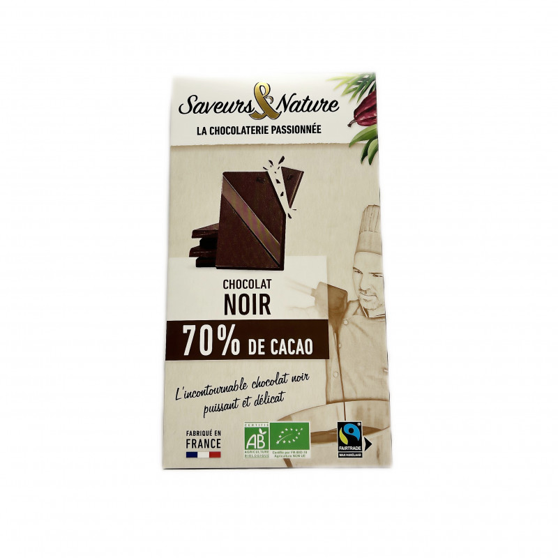 Chocolat Noir 70% Bio 80g