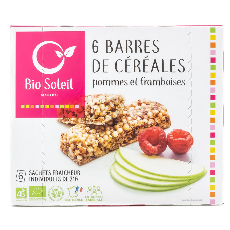 Barres de Céréales Pommes Framboises Bio 125g