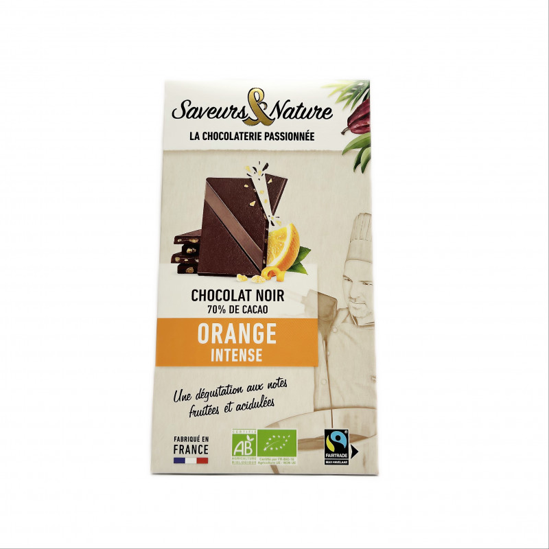 Chocolat Noir 70% Orange Intense Bio 80g