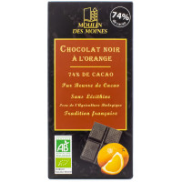 Chocolat Noir 74% à l'Orange Bio 100g