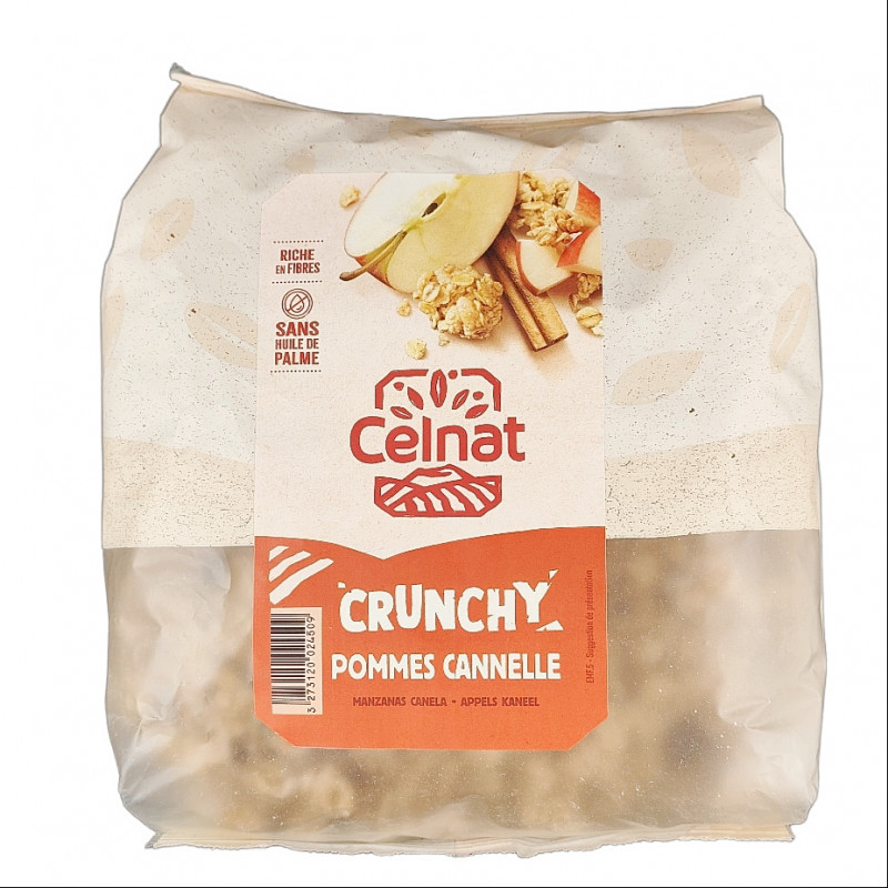 Céréales Crunchy Pommes Cannelle Bio 500g