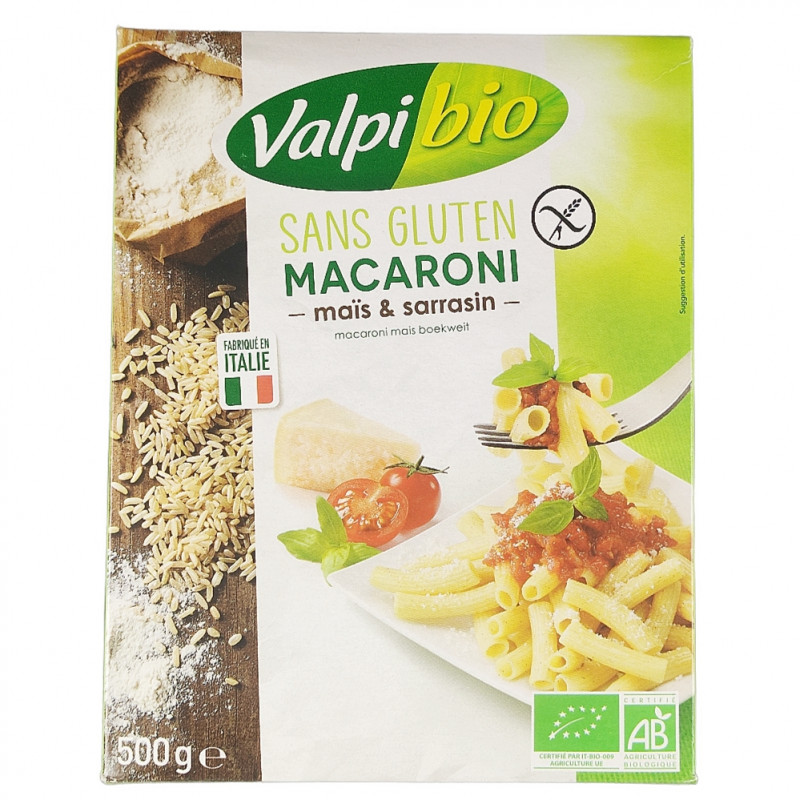 Macaroni Maïs et Sarrasin Sans Gluten 500g Bio