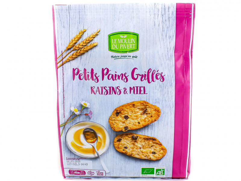 Petits Pains Grillés Raisins Miel Bio 225g