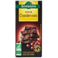 Chocolat Noir aux Cranberries Bio 100g