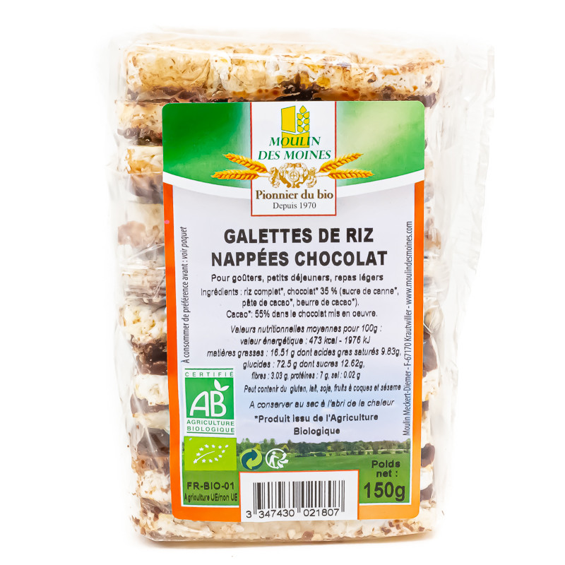 Galettes Riz Nappées chocolat Bio 150g