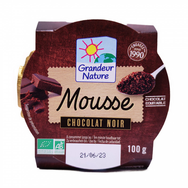 Mousse au Chocolat Noir Bio 100g