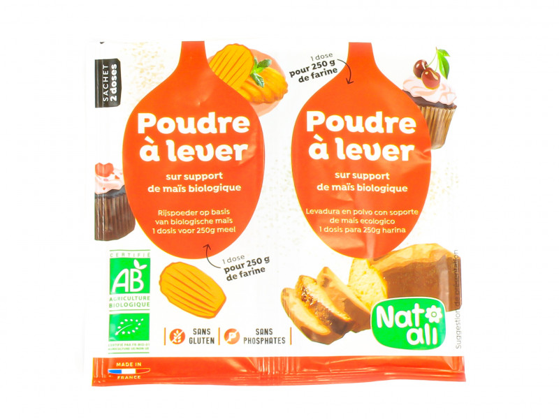 Poudre à Lever sur Support de Maïs Bio 2x7g