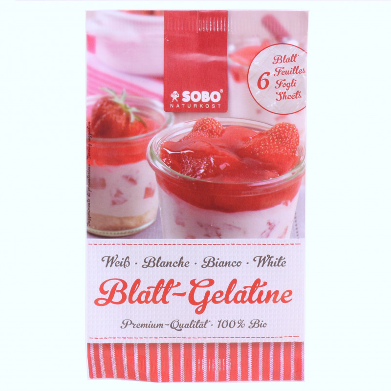 Gélatine Alimentaire Blanche Bio 6 feuilles