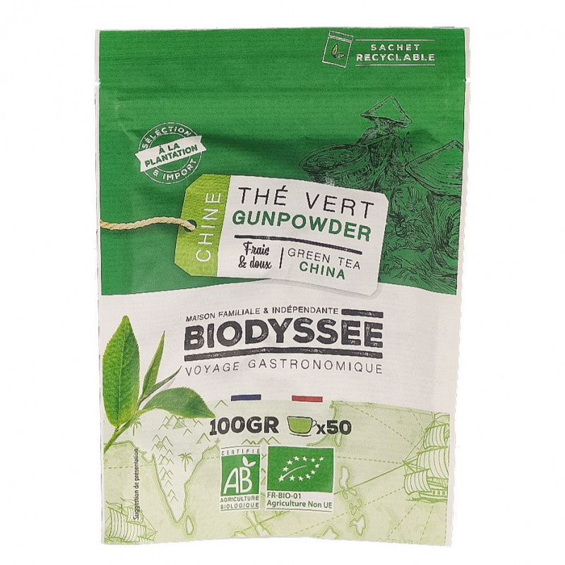 Thé Vert Gunpowder Chine 100g Bio