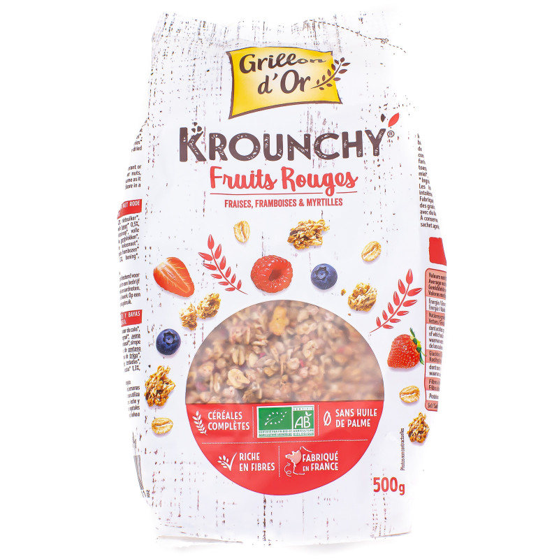 Céréales Krounchy Fruits Rouges Bio 500g