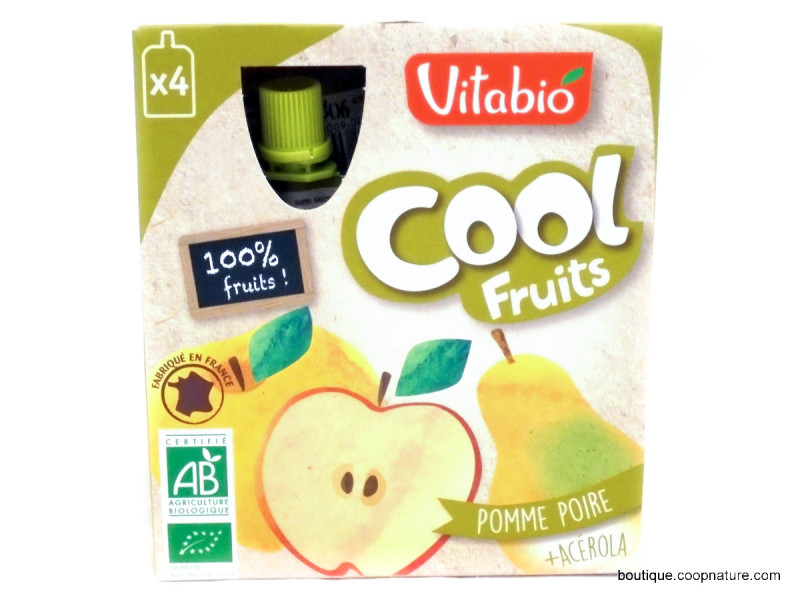 Cool Fruits Pomme Poire Acerola Bio 4x90g