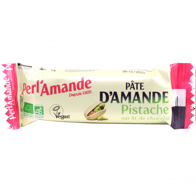 Pâte d'Amande Pistache Chocolat Bio 25g