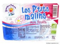 Les P'tits Malins aux Fruits Bio 6x60g