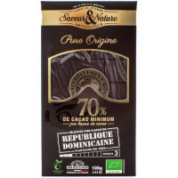 Chocolat noir 70% République Dominicaine Bio 100g
