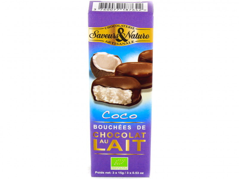 Bouchées Chocolat au Lait Coco Bio 3x15g