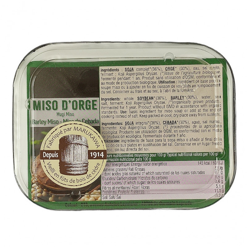 Miso d'Orge Non Pasteurisé 400g Bio