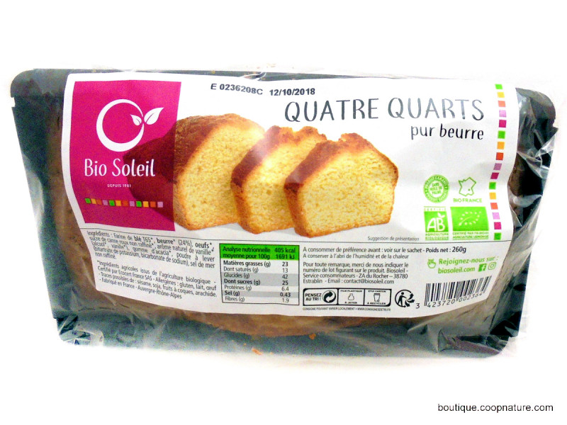Quatre Quarts Pur Beurre Bio 260g