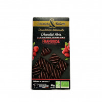 Carrés Au Chocolat Noir Fourrés À La Framboise Bio 80g