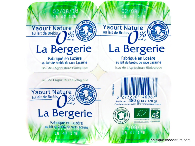 Yaourts de Brebis 0% Bio 4x120g