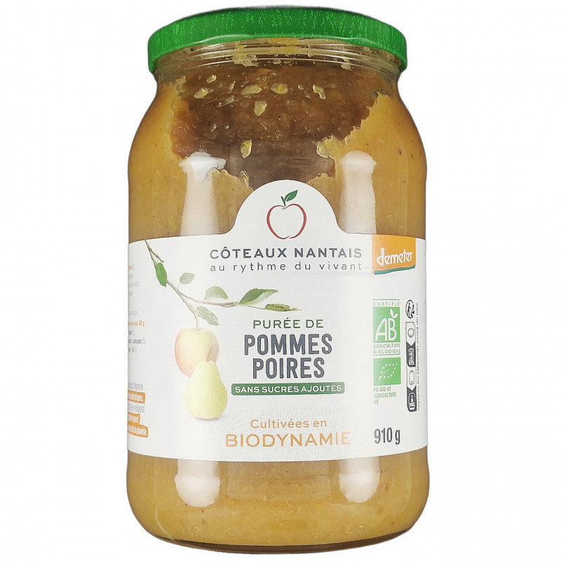 Purée De Pommes Poires 910g Bio