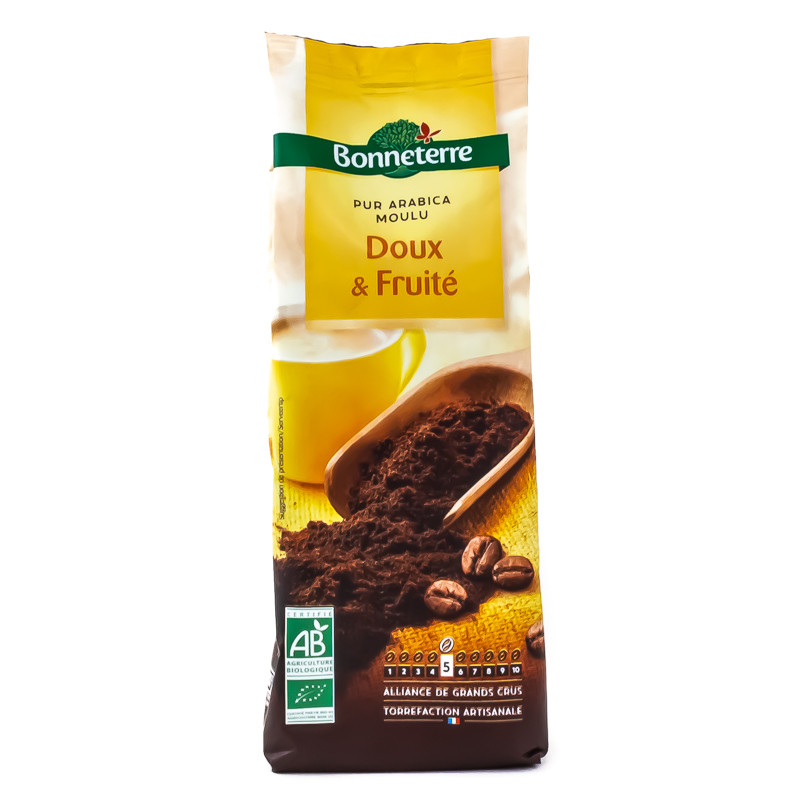 Café Moulu Arabica Doux et fruité Intensité 5/10 Bio 250g