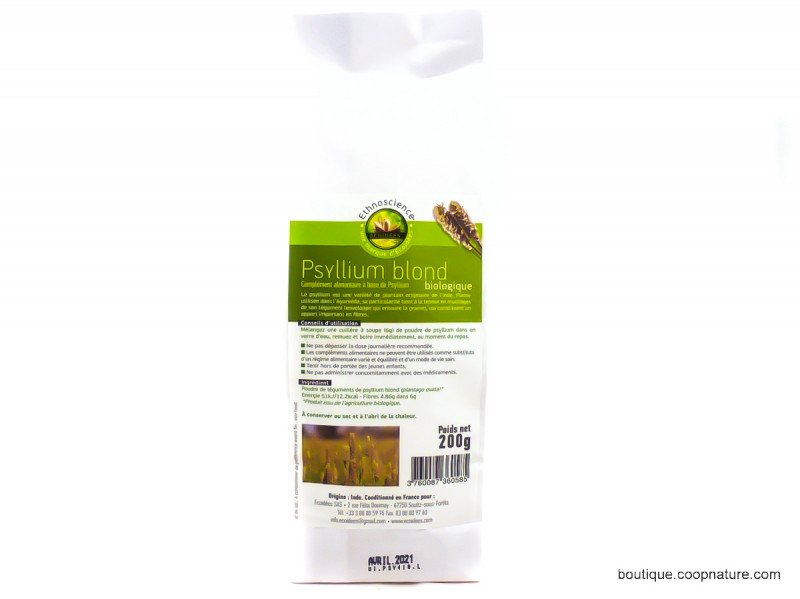 Psyllium Blond Téguments en Poudre Bio 200g