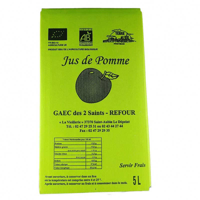 Jus de Pomme Bib Bio 5L