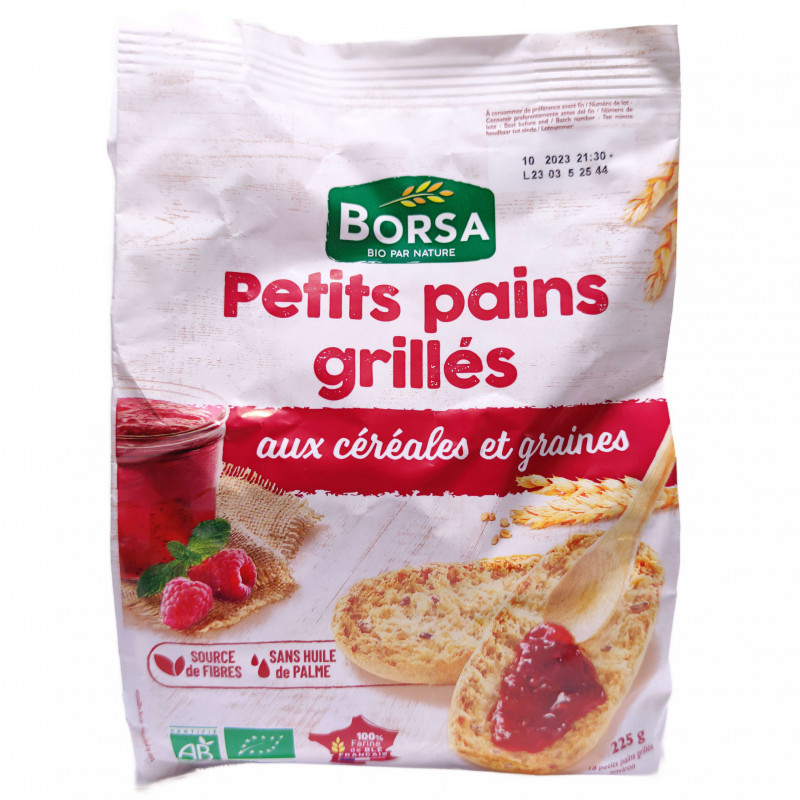 Petits Pains Grillés Aux Céréales Et Graines Bio 225g