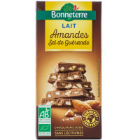 Chocolat au Lait Amandes et Sel de Guérande Bio 100g