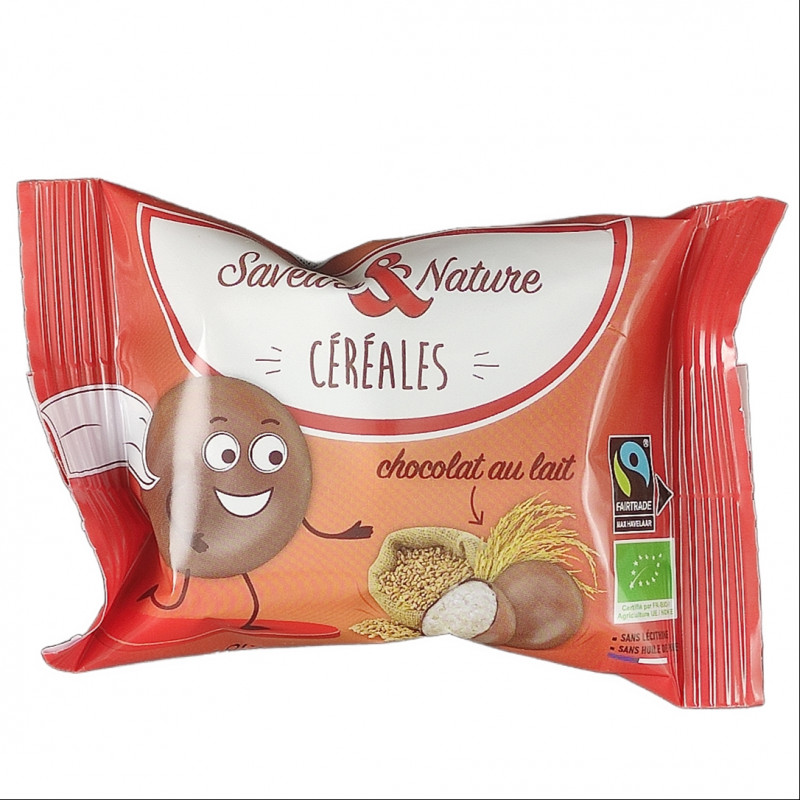 Billes de Céréales Enrobée De Chocolat au Lait Bio 45g