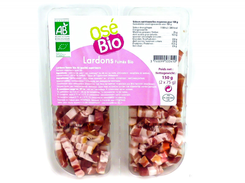 Lardons Fumés Bio 2x75g