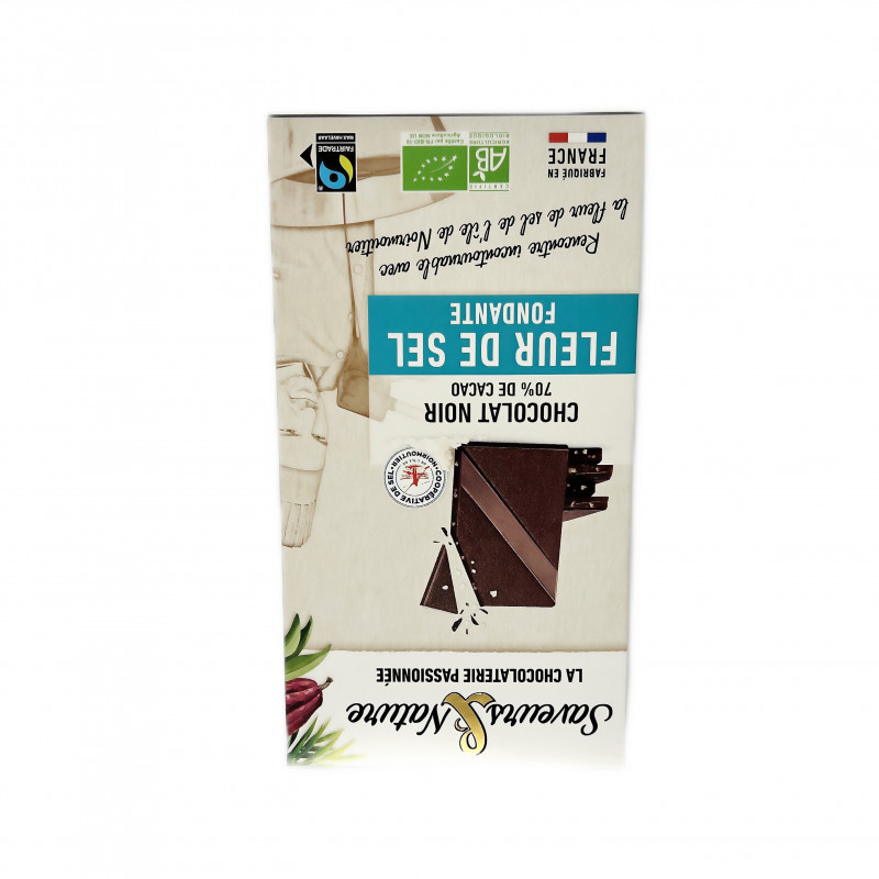 Chocolat Noir 70% Fleur de Sel Bio 80g