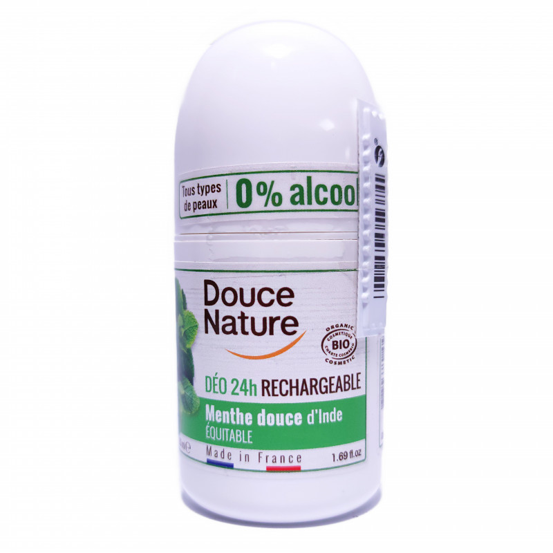 Déodorant bille 24h Rechargeable Menthe Douce Bio 50ml