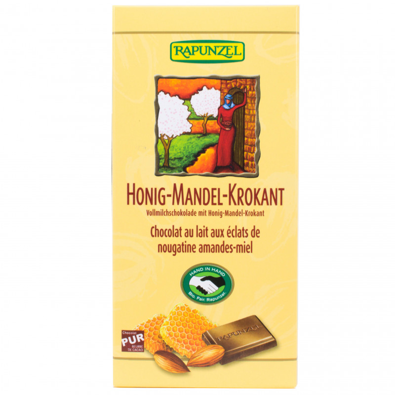 Chocolat au Lait Nougatine Amande Miel Bio 100g