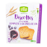 Biscottes Farine Complète Graines de Lin Bio 270g