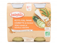 Pots Bébé Petits Pois Courgette Veau Bio 2x200g