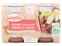 Pots Bébé Pomme Fraise Bio 2x130g