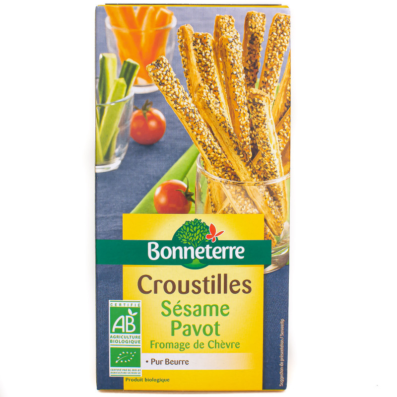 Croustilles Sésame Pavot Fromage de Chèvre Bio 100g