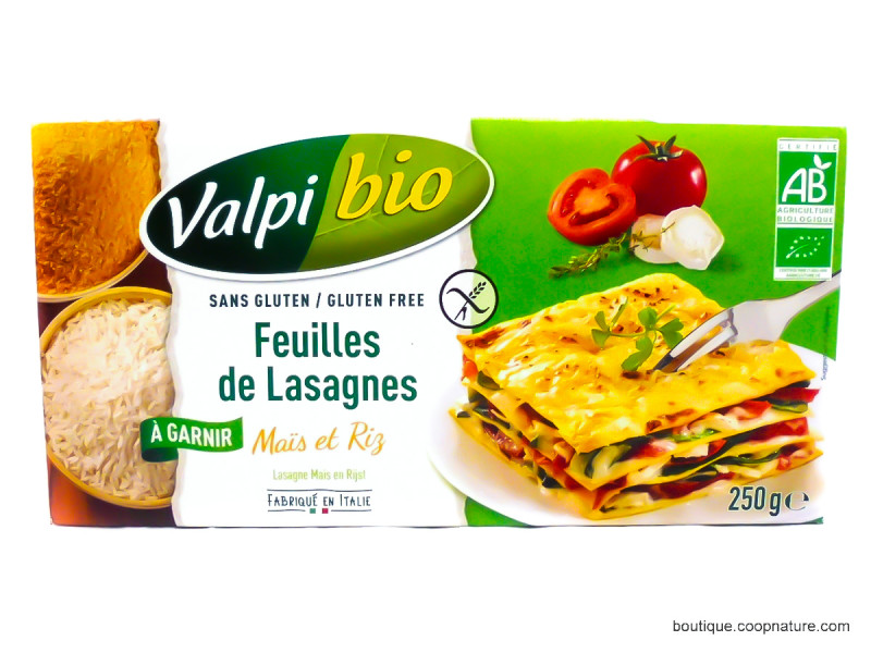 Feuilles de Lasagnes Maïs Riz Sans Gluten Bio 250g