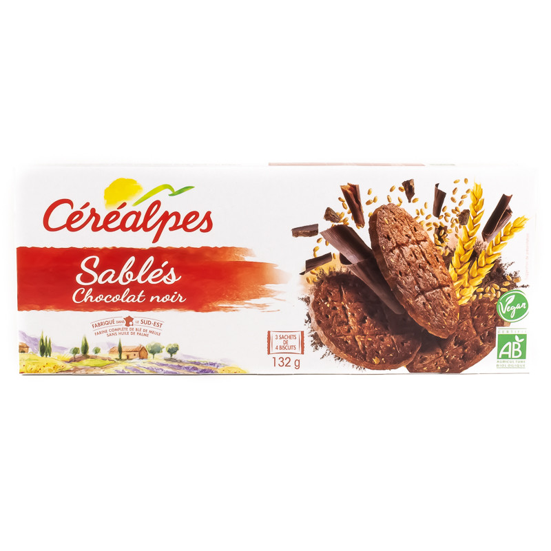 Biscuits Sablés au Chocolat Noir Bio 132g