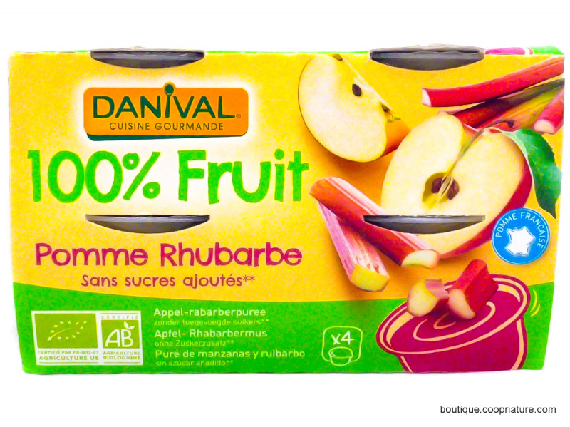 Compote Pomme Rhubarbe Bio 4x100g