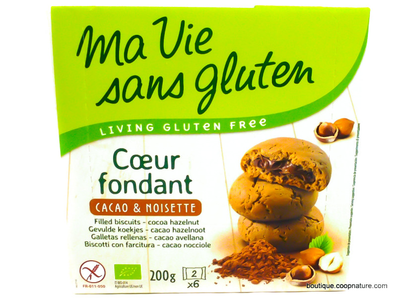 Coeur Fondant Cacao Noisettes sans Gluten Bio 200g