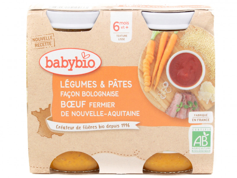 Petits Pots Légumes Pâtes Boeuf Bio 2x200g